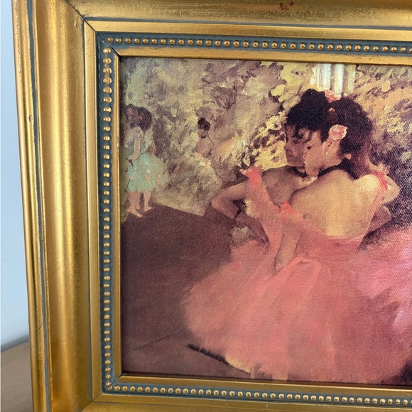 Edgar Degas reproduction print of ballet dancers in Gold Frame - Picture 3 of 4